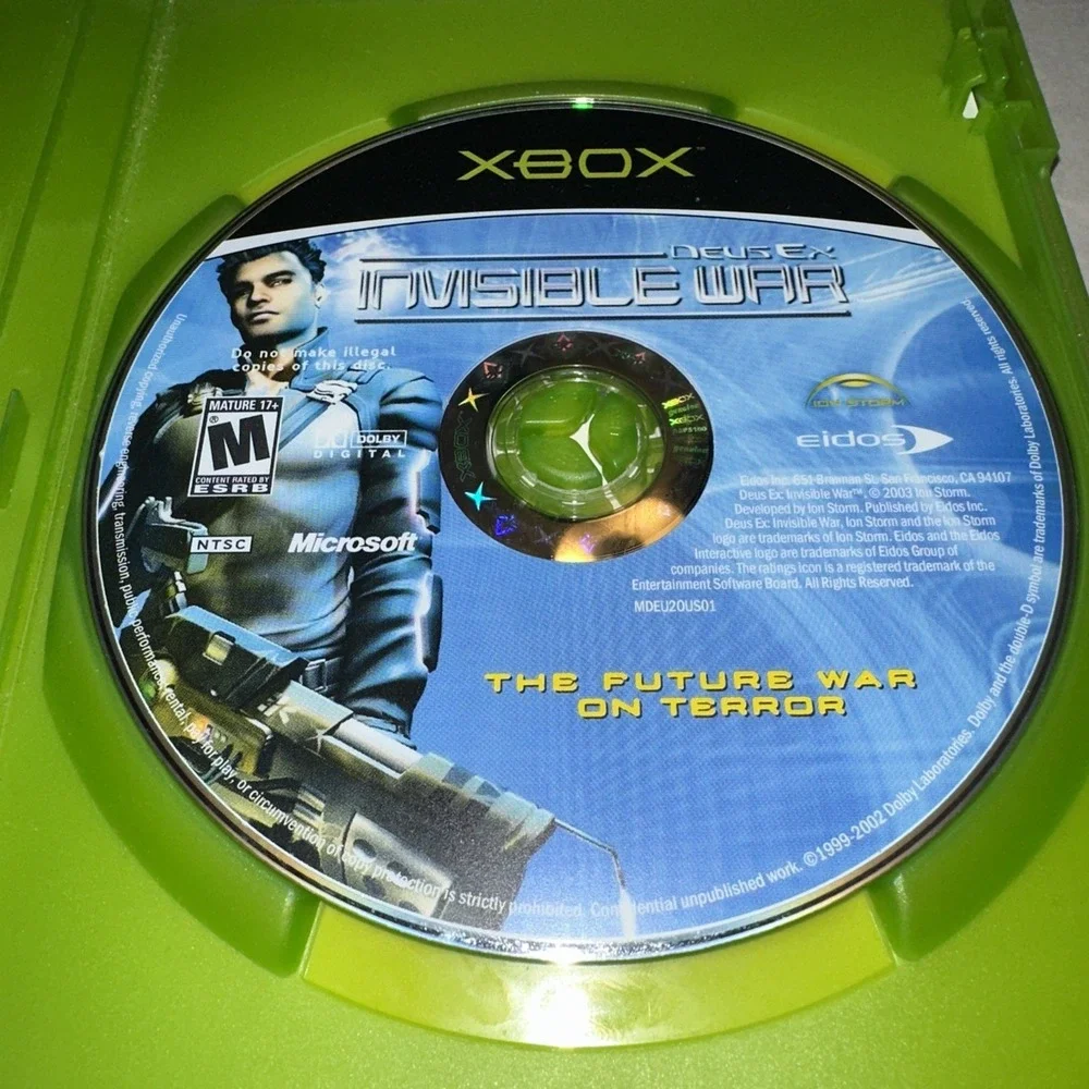 Deus Ex: Invisible War (Xbox, 2003) Complete CIB w/ Manual + Registration Card